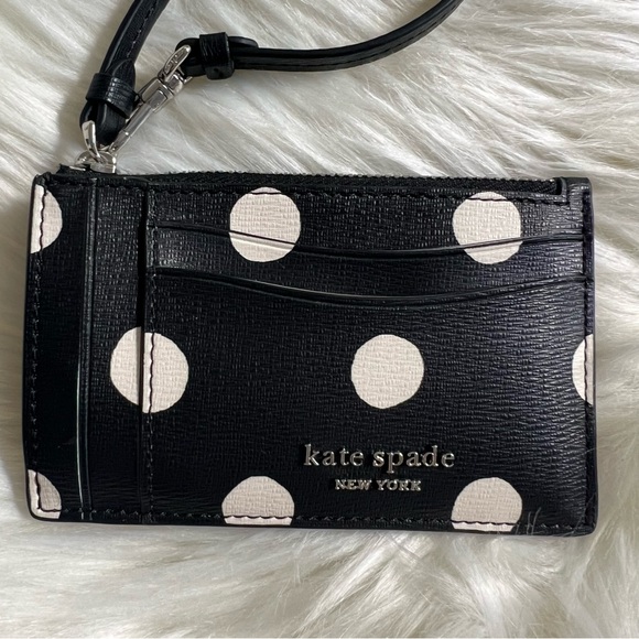 Kate Spade Polka Dot Morgan Zip Wristlet Cardholder - Picture 2 of 7